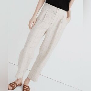 NWOT Madewell Windowpane Wide Leg Pants Size 28W